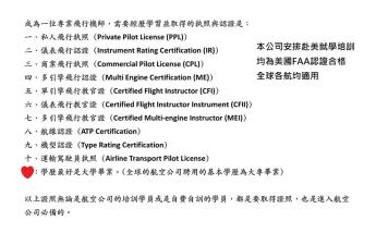 2025-GTIOER赴美航空學系培訓, 飛行執照均為美國FAA認證, 適用全球各航空公司(諮詢費)